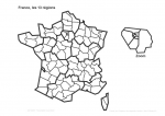 France : les 13 régions (sans légende ni couleur)