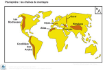 Planisphère : les chaînes de montagne