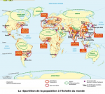 La répartition de la population à l'échelle du monde