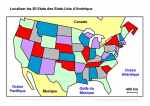 Localiser les 50 États des États-Unis d'Amérique