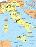 Italie, villes principale et pays limitrophes