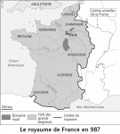 Le royaume de France en 987